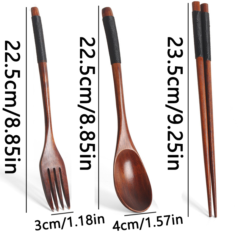 Conjunto de Talheres de Madeir - Bamboo Cutlery Travel avaliação e preço