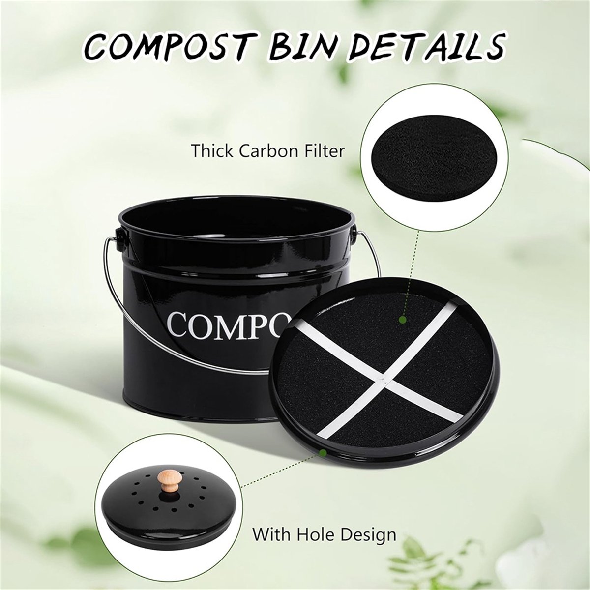 Caixa de compostagem de cozinh - Compost Bin Countertop avaliação e preço